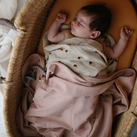 Mushie® Ribbed Baby Blanket - Blush