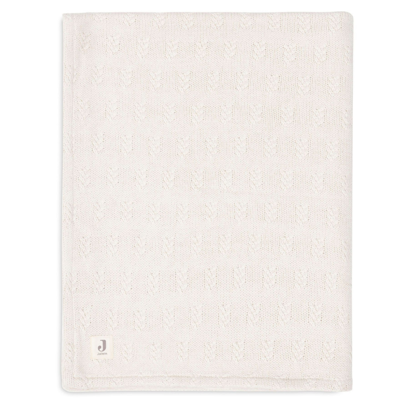 Picture of Jollein® Crib Blanket Grain Knit Oatmeal/Velvet 100x150