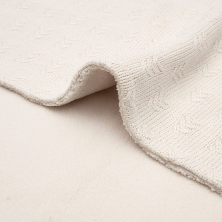 Jollein® Crib Blanket Grain Knit Oatmeal/Velvet 100x150