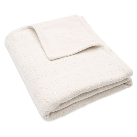 Picture of Jollein® Crib Blanket Grain Knit Oatmeal/Velvet 100x150