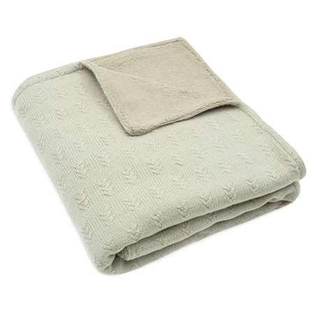 Jollein® Crib Blanket Grain Knit Olive Green/Velvet 100x150