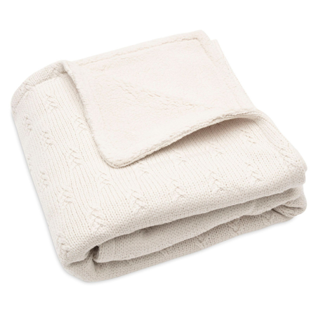 Jollein® Crib Blanket Grain Knit Oatmeal/Velvet 75x100
