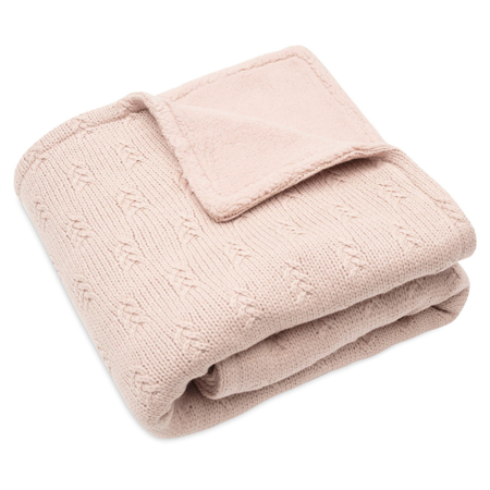 Jollein® Crib Blanket Grain Knit Wild Rose/Velvet 75x100