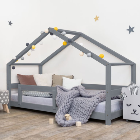 Benlemi® Children's House Bed Lucky 200x90 Grey