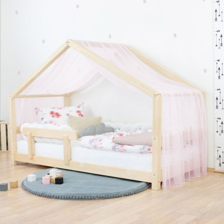 Picture of Benlemi® Children's House Bed LUCKY with Bed Guard 200x90 Natural