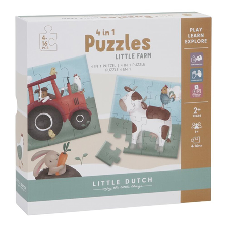 Picture of Little Dutch® Puzzle Little Farm 4in1