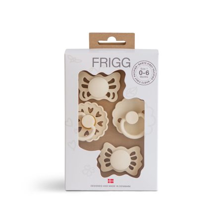 Picture of Frigg® Try-It Collection Pacifier 4-pack Floral Heart Cream