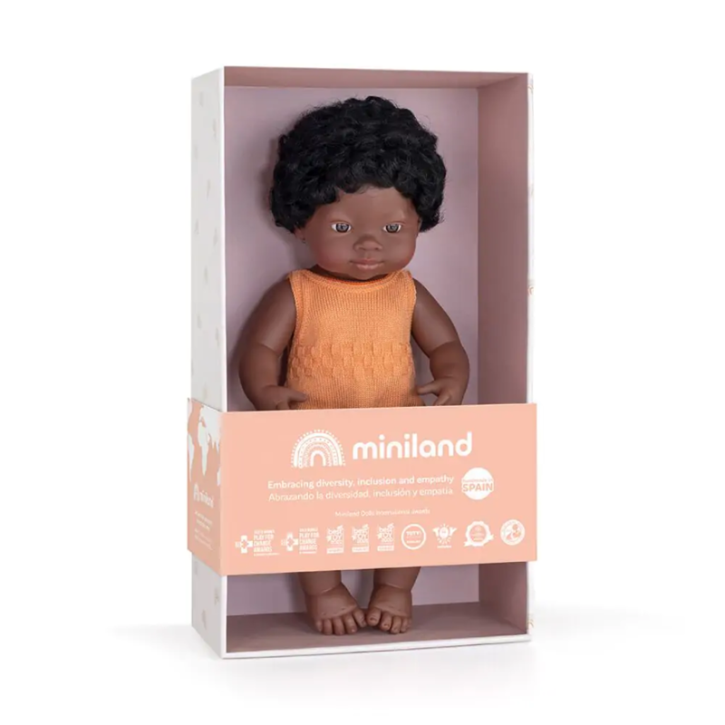 Picture of Miniland® Baby doll African Boy 38cm Colourful