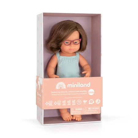 Picture of Miniland® Baby Doll Martina Caucasian Girl with Down Syndrome 38 cm