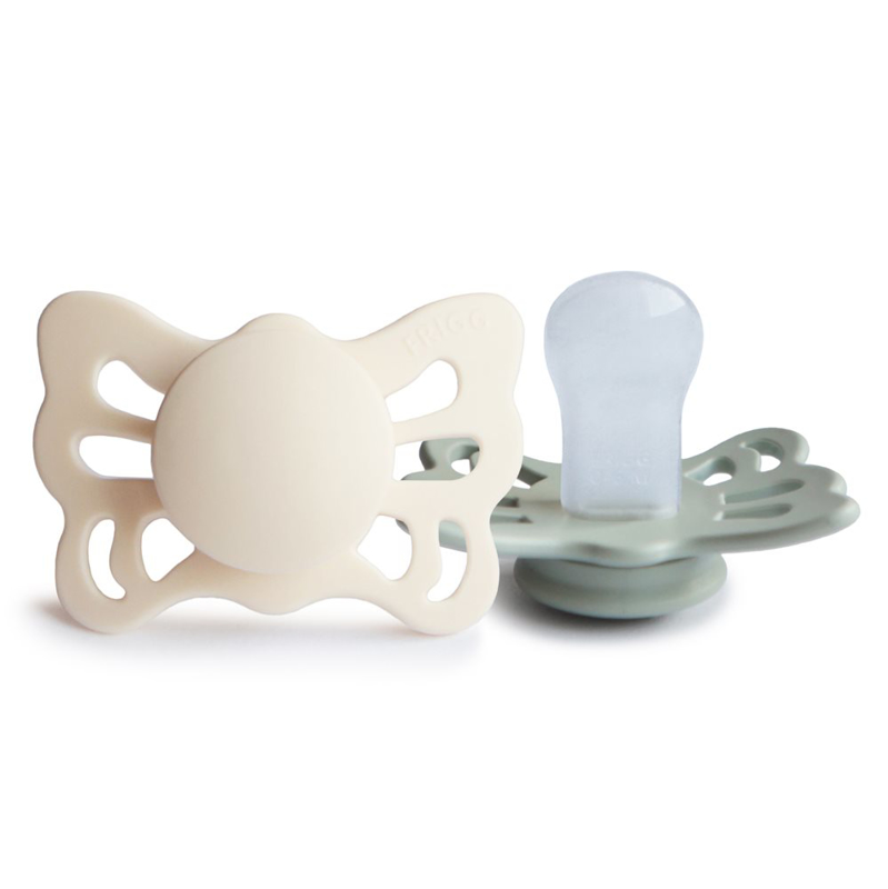Picture of Frigg® Anatomical Silicone Pacifiers Butterfly Cream/Sage