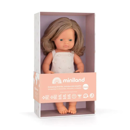 Picture of Miniland® Baby doll Caucasian Girl 38cm Colourful