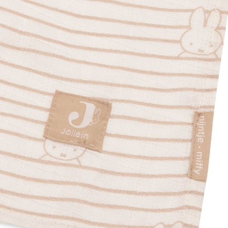 Picture of Jollein® Muslin multi cloth small 70x70cm Miffy Stripe Biscuit (3pack)