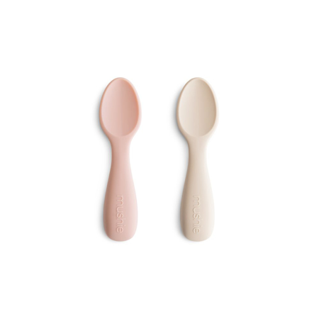 Picture of Mushie® Silicone Starter Spoons Blush/Shifting Sand