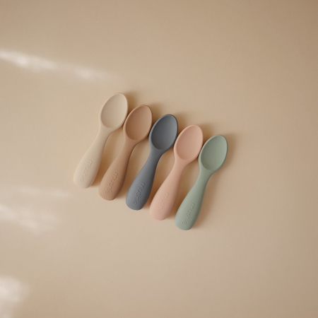 Picture of Mushie® Silicone Starter Spoons Blush/Shifting Sand