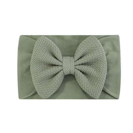 Picture of Evitas Elastic Cable bow Headband Knit Sage Green
