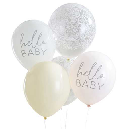 Picture of Ginger Ray® Hello Baby Floral Baby Shower Balloon Bundle 5 pcs