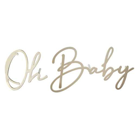 Picture of Ginger Ray® Oh Baby Gold Metal Baby Shower Cake Topper