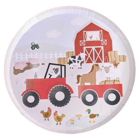 Ginger Ray® Farm Animals Paper Party Plates 8 pcs