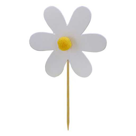 Ginger Ray® Daisy Cupcake Toppers with Pom Poms 12 pcs