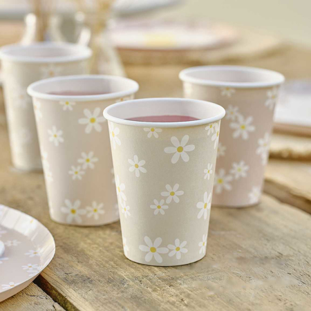 Picture of Ginger Ray® Daisy Floral Paper Cups 8 pcs