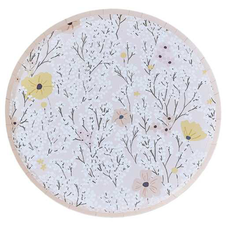 Ginger Ray® Pink Floral Paper Plates 8 pcs