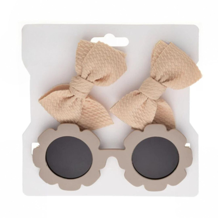 Picture of Evitas Hair Clips Set and Kids Flower Sunglasses Khaki