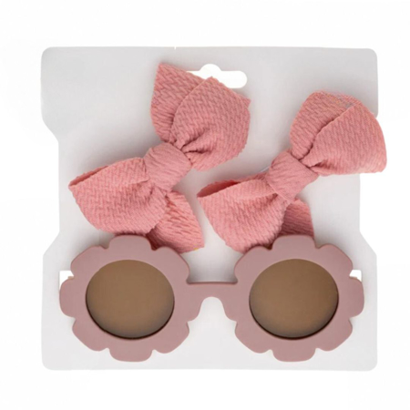 Picture of Evitas Hair Clips Set and Kids Flower Sunglasses Mauve