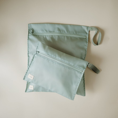 Mushie® Water Resistant Wet Bag 2 Pack​ Roman Green