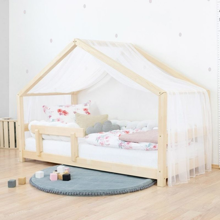 Picture of Benlemi® Children's House Bed LUCKY with Firm Bed Guard 90x190 Natural