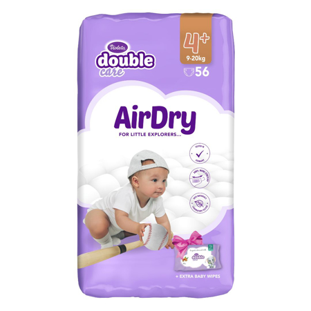 Violeta® Double Care Air Dry 4+ (9-20 kg) 56 Pcs